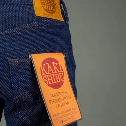 STUDIO D´ARTISAN Studio D'Artisan 1831 Kakishibu Sashiko Tight Straight Jeans