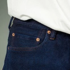 STUDIO D´ARTISAN Studio D'Artisan 1831 Kakishibu Sashiko Tight Straight Jeans