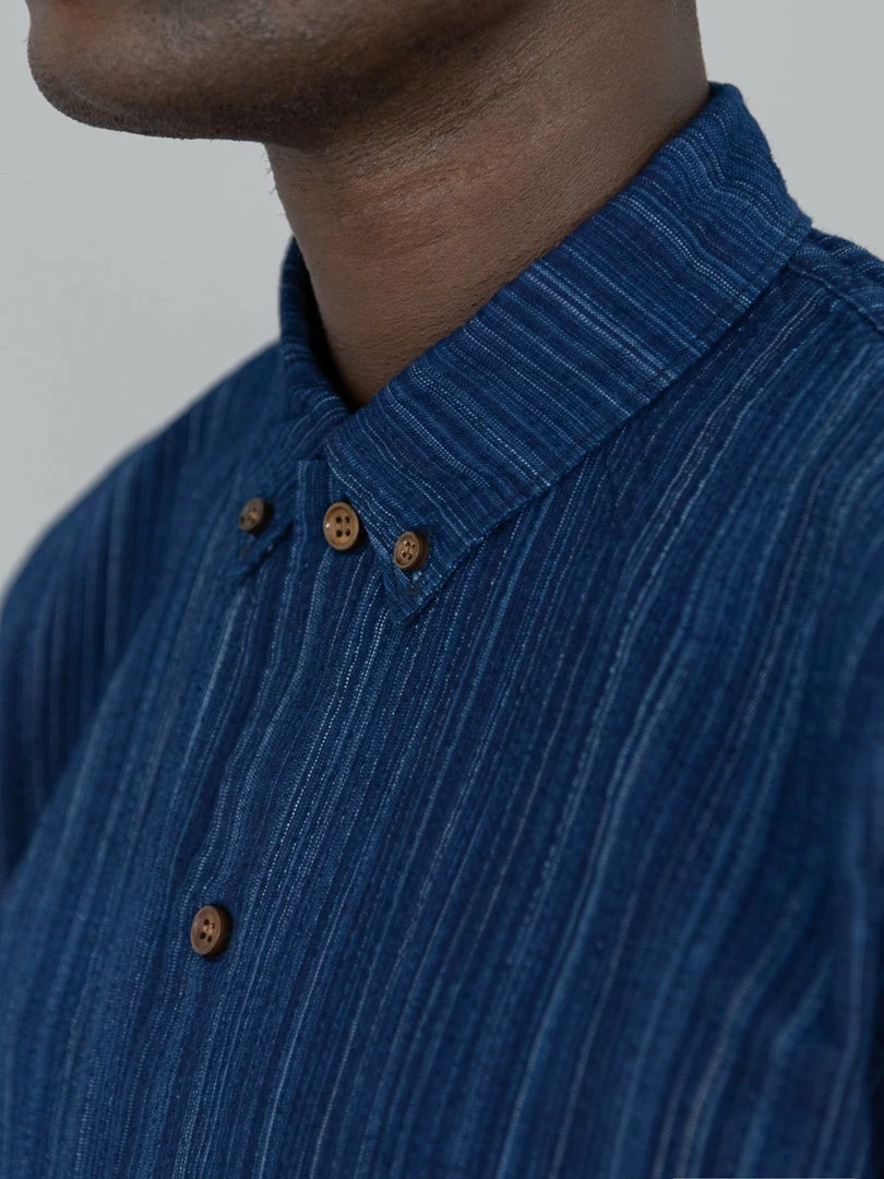 STUDIO D´ARTISAN Studio D'Artisan Indigo Shijira Kasuri Shirt NEW ARRIVALS 8 STUDIO D´ARTISAN Studio D'Artisan Indigo Shijira Kasuri Shirt NEW ARRIVALS