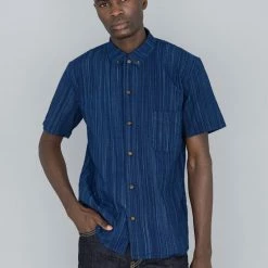 STUDIO D´ARTISAN Studio D'Artisan Indigo Shijira Kasuri Shirt NEW ARRIVALS