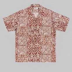 Sun Surf Polynesian Tapa Design Hawaiian Shirt Brown NEW ARRIVALS