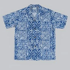 Sun Surf Polynesian Tapa Design Hawaiian Shirt Navy