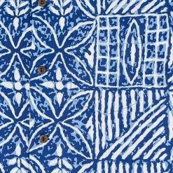 Sun Surf Polynesian Tapa Design Hawaiian Shirt Navy