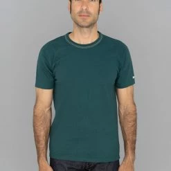 The Flat Head Loopwheeled Heavyweight Plain T-Shirt Dark Green NEW ARRIVALS