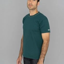 The Flat Head Loopwheeled Heavyweight Plain T-Shirt Dark Green NEW ARRIVALS