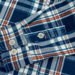 The Strike Gold Check Work Flannel Shirt Navy