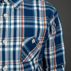 The Strike Gold Check Work Flannel Shirt Navy