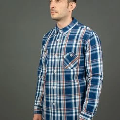 The Strike Gold Check Work Flannel Shirt Navy