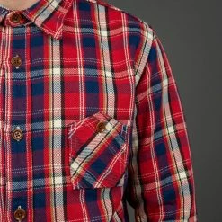 The Strike Gold Check Work Flannel Shirt Red