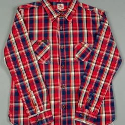 The Strike Gold Check Work Flannel Shirt Red