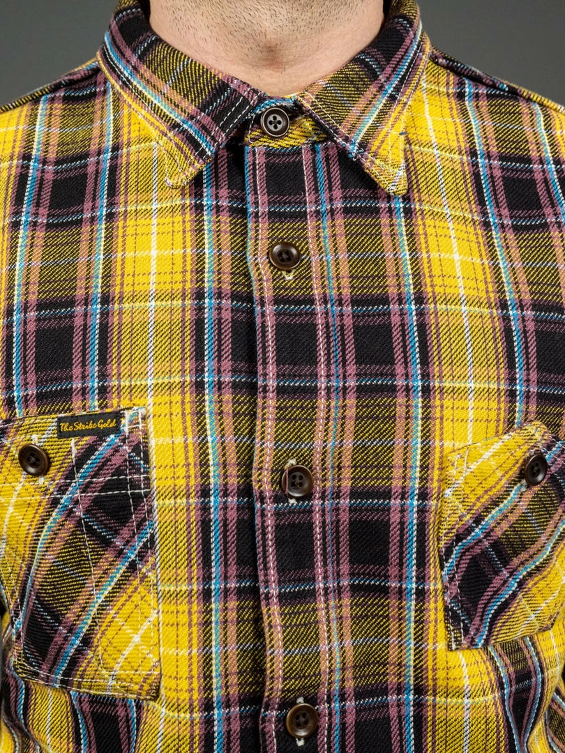 The Strike Gold Check Work Flannel Shirt Yellow 9 The Strike Gold Check Work Flannel Shirt Yellow