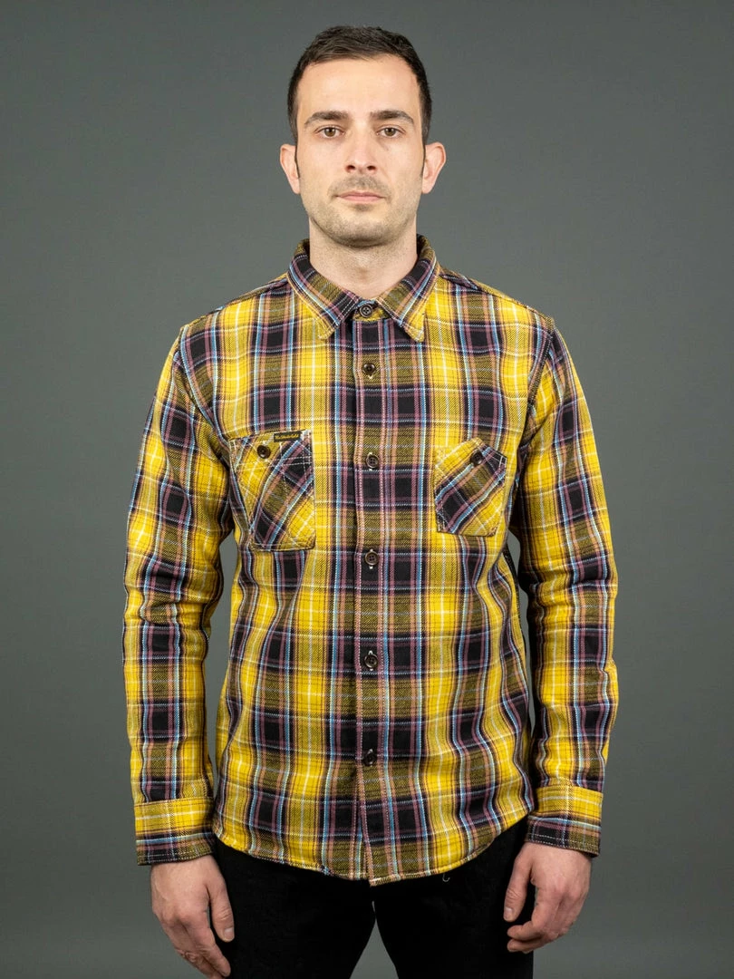 The Strike Gold Check Work Flannel Shirt Yellow 3 The Strike Gold Check Work Flannel Shirt Yellow