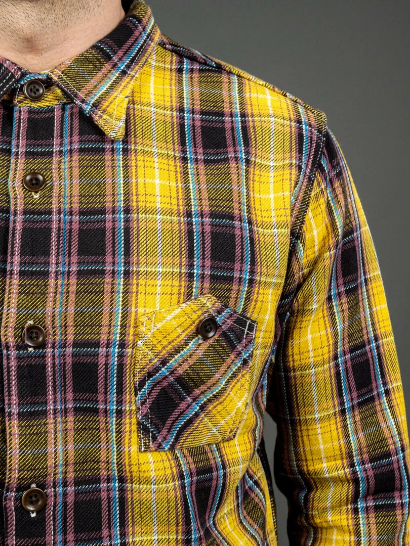 The Strike Gold Check Work Flannel Shirt Yellow 6 The Strike Gold Check Work Flannel Shirt Yellow
