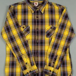 The Strike Gold Check Work Flannel Shirt Yellow 40 The Strike Gold Check Work Flannel Shirt Yellow