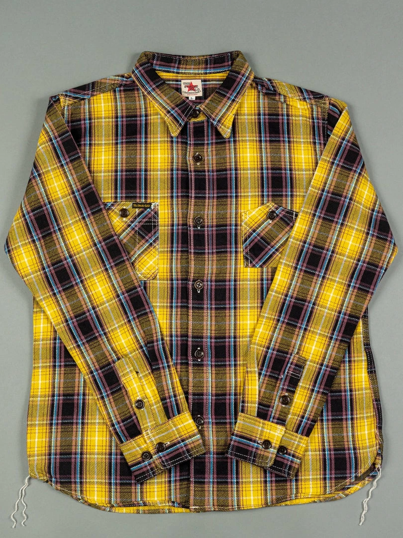 The Strike Gold Check Work Flannel Shirt Yellow 10 The Strike Gold Check Work Flannel Shirt Yellow