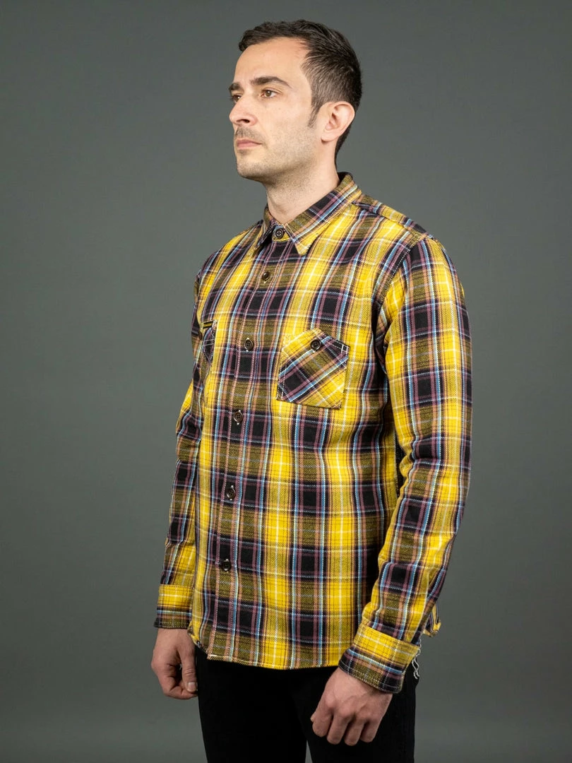 The Strike Gold Check Work Flannel Shirt Yellow 5 The Strike Gold Check Work Flannel Shirt Yellow