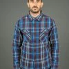 UES Heavy Flannel Shirt Dark Blue Check