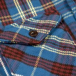 UES Heavy Flannel Shirt Dark Blue Check