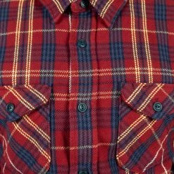 UES Heavy Flannel Shirt Dark Red Check