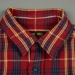 UES Heavy Flannel Shirt Dark Red Check
