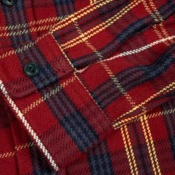 UES Heavy Flannel Shirt Dark Red Check