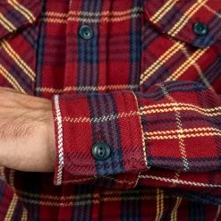 UES Heavy Flannel Shirt Dark Red Check