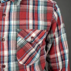 UES Heavy Flannel Shirt Red Small Check 36 UES Heavy Flannel Shirt Red Small Check