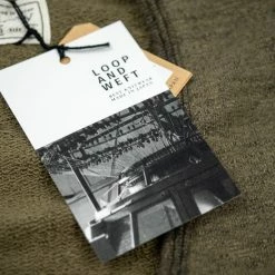 NEW ARRIVALS Loop & Weft Heather Slub Pile Back Hem Ribbed Cardigan Army Olive