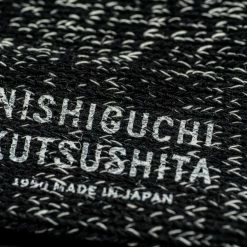 Nishiguchi Kutsushita Hemp Cotton Ribbed Socks Black