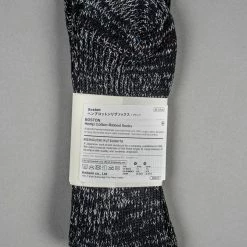 Nishiguchi Kutsushita Hemp Cotton Ribbed Socks Black