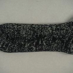 Nishiguchi Kutsushita Hemp Cotton Ribbed Socks Black