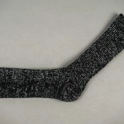 Nishiguchi Kutsushita Hemp Cotton Ribbed Socks Black