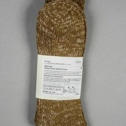 Nishiguchi Kutsushita Hemp Cotton Ribbed Socks Khaki