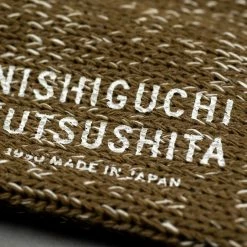 Nishiguchi Kutsushita Hemp Cotton Ribbed Socks Khaki