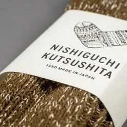 Nishiguchi Kutsushita Hemp Cotton Ribbed Socks Khaki