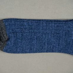 Nishiguchi Kutsushita Recycled Cotton Ribbed Socks Denim
