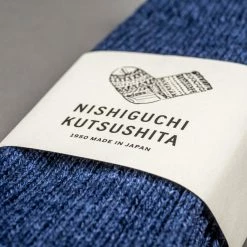 Nishiguchi Kutsushita Recycled Cotton Ribbed Socks Denim