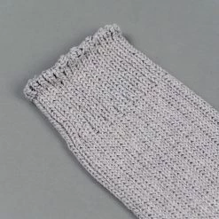 Nishiguchi Kutsushita Recycled Cotton Ribbed Socks Light Grey