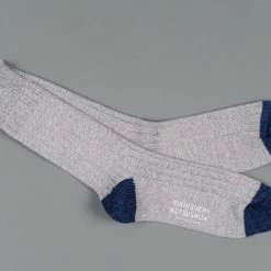Nishiguchi Kutsushita Recycled Cotton Ribbed Socks Light Grey