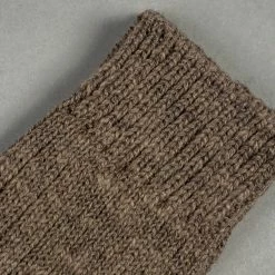 Nishiguchi Kutsushita Wool Cotton Slab Socks Brown