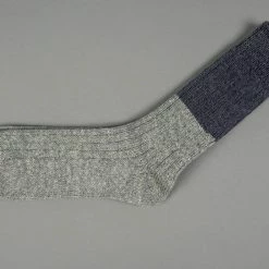 Nishiguchi Kutsushita Wool Cotton Slab Socks Charcoal