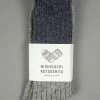 Nishiguchi Kutsushita Wool Cotton Slab Socks Charcoal 1 Nishiguchi Kutsushita Wool Cotton Slab Socks Charcoal