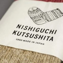 Nishiguchi Kutsushita Wool Cotton Slab Socks Red 22 Nishiguchi Kutsushita Wool Cotton Slab Socks Red