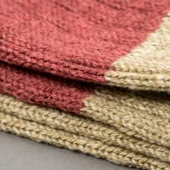 Nishiguchi Kutsushita Wool Cotton Slab Socks Red 27 Nishiguchi Kutsushita Wool Cotton Slab Socks Red