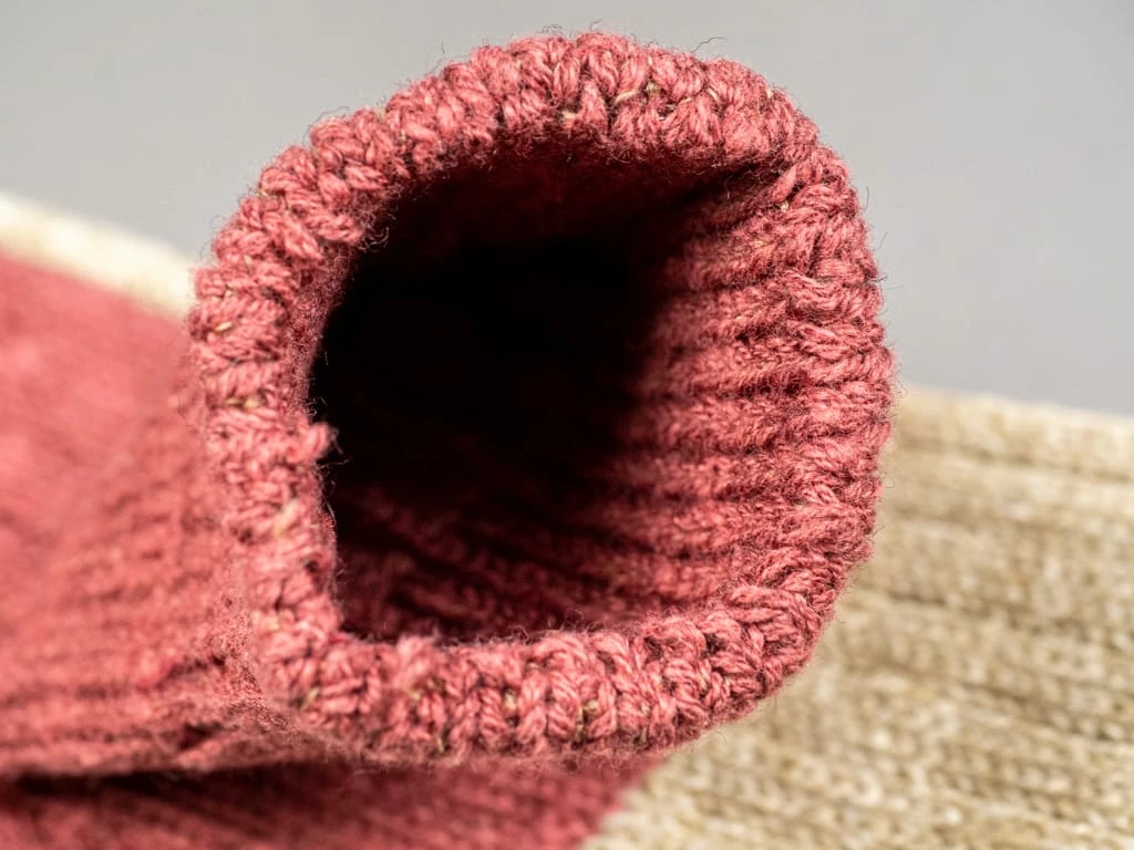 Nishiguchi Kutsushita Wool Cotton Slab Socks Red 15 Nishiguchi Kutsushita Wool Cotton Slab Socks Red