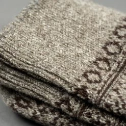 Nishiguchi Kutsushita Wool Jacquard Socks Grey