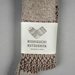 Nishiguchi Kutsushita Wool Jacquard Socks Grey