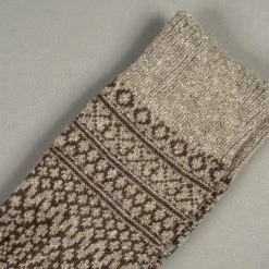 Nishiguchi Kutsushita Wool Jacquard Socks Grey