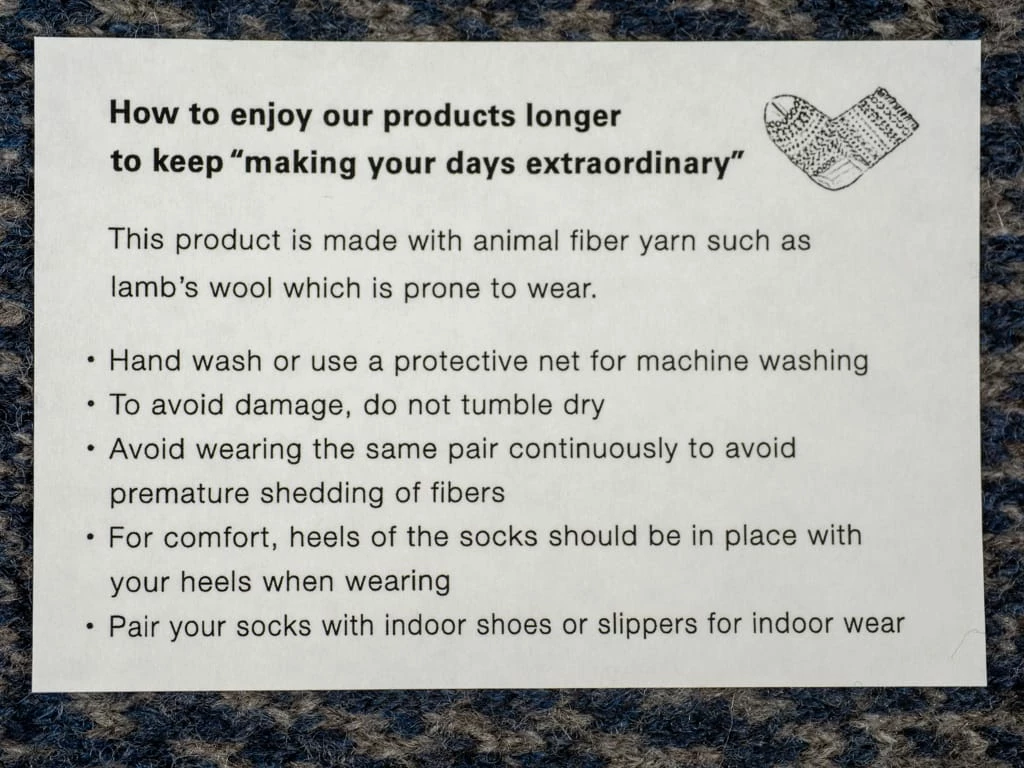 Nishiguchi Kutsushita Wool Jacquard Socks Navy 17 Nishiguchi Kutsushita Wool Jacquard Socks Navy