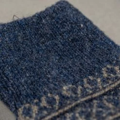 Nishiguchi Kutsushita Wool Jacquard Socks Navy 29 Nishiguchi Kutsushita Wool Jacquard Socks Navy